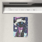 Christmas Snow Siamese Cat American MoJo Pillows マグネット (インサイチュ (食洗機))
