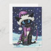 Christmas Snow Siamese Cat Winter (正面/裏面)