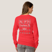 Christmas Snow Sweater With White Text Tシャツ (裏面フル)