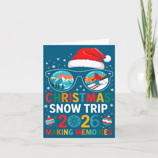 Christmas Snow Trips 2026 Men Women Kids Family Ma カード (正面)