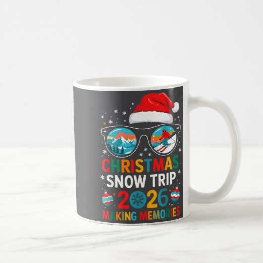 Christmas Snow Trips 2026 Men Women Kids Family Ma コーヒーマグカップ (右)