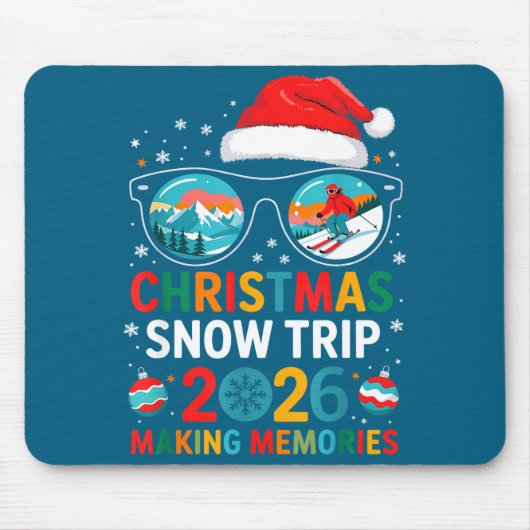 Christmas Snow Trips 2026 Men Women Kids Family Ma マウスパッド (正面)