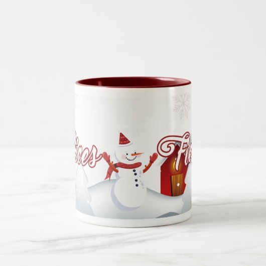 Christmas Snowball Mug ツートーンマグカップ (中央)