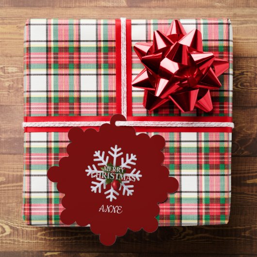 Christmas Snowflake And Shy Red Berry オーナメントカード (インサイチュ (ギフト))