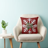 Christmas Snowflake And Shy Red Berry クッション (椅子)