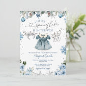 Christmas Snowflake clothesline girl Baby Shower 招待状 (スタンド正面)