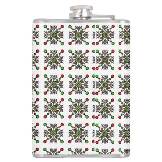 Christmas Snowflake Mandala フラスク (裏面)