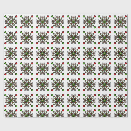 Christmas Snowflake Mandala ラッピングペーパー (フラット)