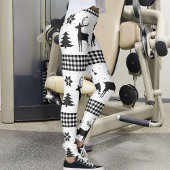 Christmas Snowflake Reindeer Pattern Buffalo Plaid レギンス