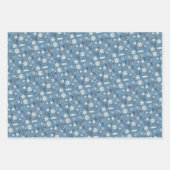 Christmas Snowflake Repeating Name Personalized ラッピングペーパーシート (正面3)