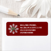 Christmas Snowflake & Shy Red Berry Address Label ラベル (インサイチュ)