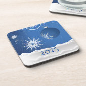 Christmas Snowflake Snow Plastic Coaster 2025  コースター (左側)