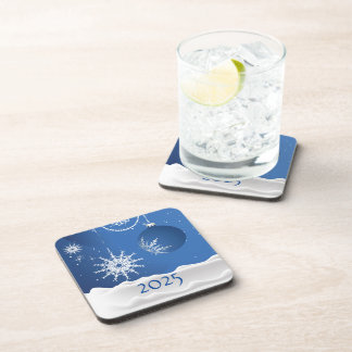 Christmas Snowflake Snow Plastic Coaster 2025  コースター