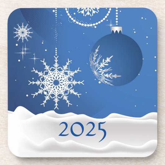 Christmas Snowflake Snow Plastic Coaster 2025 コースター (正面)