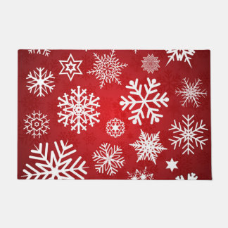 Christmas Snowflakes ドアマット
