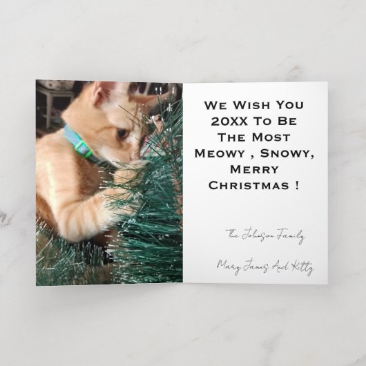 Christmas Snowflakes , Cat Photo , Make Your Own,  箔シーズンカード (内側レイダウン)
