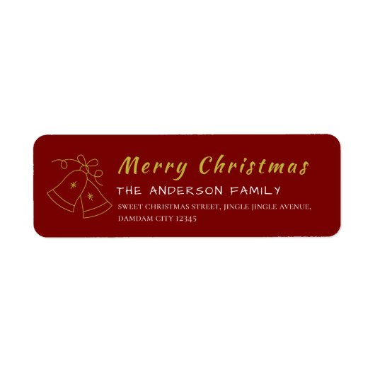 Christmas Snowflakes Elegant Simple Return Address ラベル (正面)