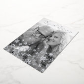 Christmas Snowflakes Happiest Holidays Family 箔シーズンカード (回転した状態)