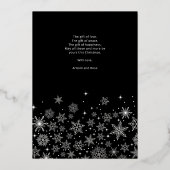 Christmas Snowflakes Happiest Holidays Family 箔シーズンカード (裏面)