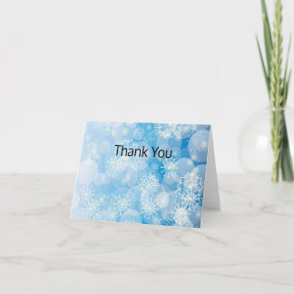 Christmas snowflakes on a blue background サンキューカード