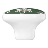 Christmas Snowflakes On Green Drawer Pull Knob セラミックノブ (側面)