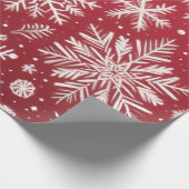 Christmas Snowflakes Red White Snow Decoupage ラッピングペーパー (角)
