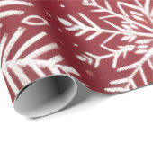 Christmas Snowflakes Red White Snow Decoupage ラッピングペーパー (ロールコーナー)