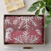 Christmas Snowflakes Red White Snow Decoupage 薄葉紙 (ギフト)