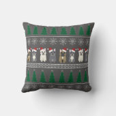 Christmas Snowflakes, Santa Dog, Tree クッション (裏面)