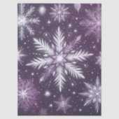Christmas Snowflakes Snow Purple White Decoupage 薄葉紙 (正面)
