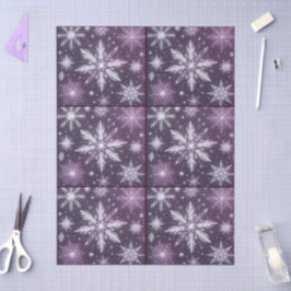 Christmas Snowflakes Snow Purple White Decoupage 薄葉紙