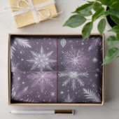Christmas Snowflakes Snow Purple White Decoupage 薄葉紙 (ギフト)