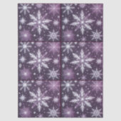 Christmas Snowflakes Snow Purple White Decoupage 薄葉紙 (正面)