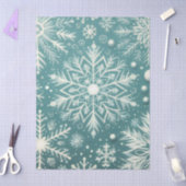 Christmas Snowflakes Snow Teal White Decoupage 薄葉紙 (クラフト)