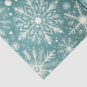 Christmas Snowflakes Snow Teal White Decoupage 薄葉紙 (詳細)