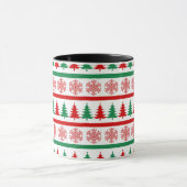 Christmas Snowflakes & Trees Printed Mug Cup マグカップ (中央)