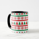 Christmas Snowflakes & Trees Printed Mug Cup マグカップ (正面左)