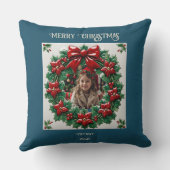 Christmas Snowing Gingerbread Man Throw Pillow クッション (裏面)