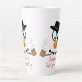 Christmas Snowman Cartoon Personalized Hot Cocoa カフェラテマグ (正面)