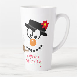 Christmas Snowman Cartoon Personalized Hot Cocoa カフェラテマグ