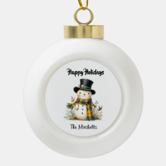 Christmas Snowman Ceramic Ornament セラミックボールオーナメント