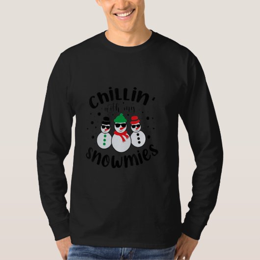 Christmas Snowman Chillin With My Snowmies Glasses Tシャツ (正面)