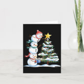 Christmas Snowman Christmas Tree Funny Snowman Lov カード (正面)