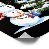 Christmas Snowman Christmas Tree Funny Snowman Lov ポスター (角)
