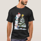 Christmas Snowman Christmas Tree Funny Snowman Lov Tシャツ (正面)
