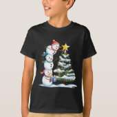 Christmas Snowman Christmas Tree Funny Snowman Lov Tシャツ (正面)