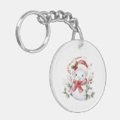 "Christmas Snowman Delight Acrylic Keychain キーホルダー (正面左)