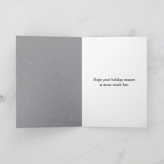 Christmas Snowman Doing a Headstand  カード (内部)