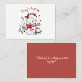 Christmas Snowman Flat Place Card プレイスカード