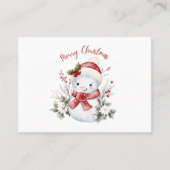 Christmas Snowman Flat Place Card プレイスカード (正面)